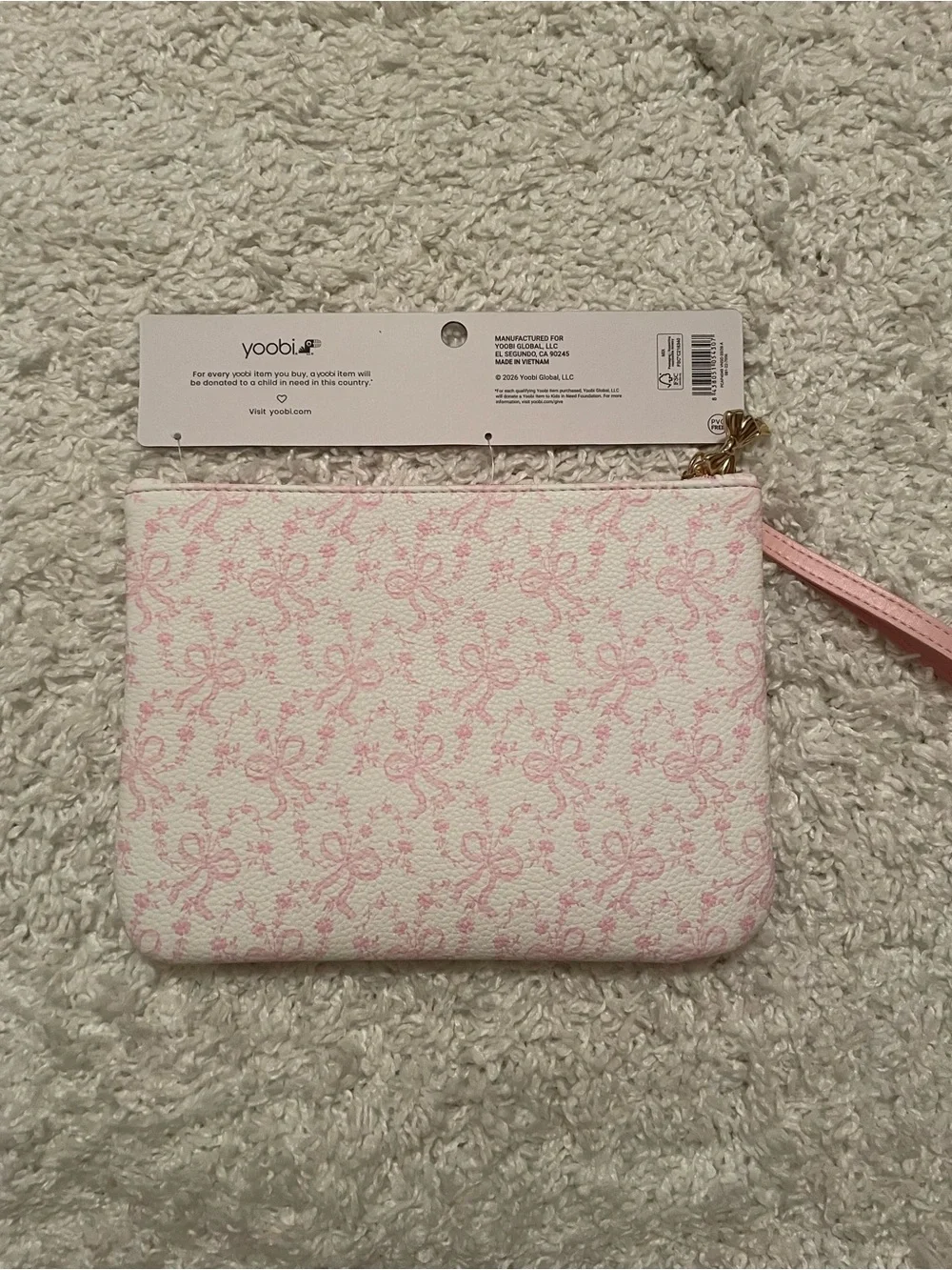 LoveShackFancy x Target Yoobi Coquette Bow Flat Zip Pencil Case NWT